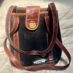 Vintage Brahmin Black and Brown Leather Bag